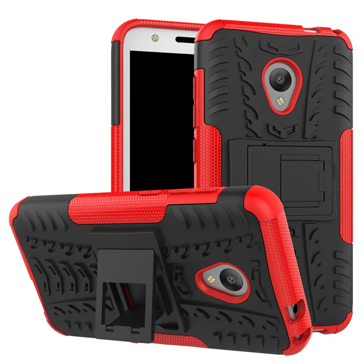Dual Layer Soft Rubber & Hard PC Back Armor Case With Kickstand Anti Shock Cover For Alcatel U5 5047 5044D 5047Y /Optus X SPIRIT |