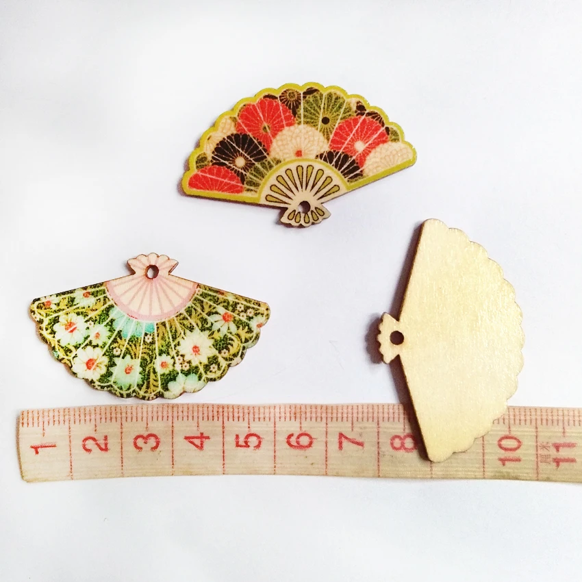 50 шт./лот деревянный кулон с принтом и отверстием декоративный ручной работы