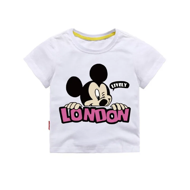 Moggi Cat Camiseta/футболка для девочек с принтом Микки забавная повседневная детская