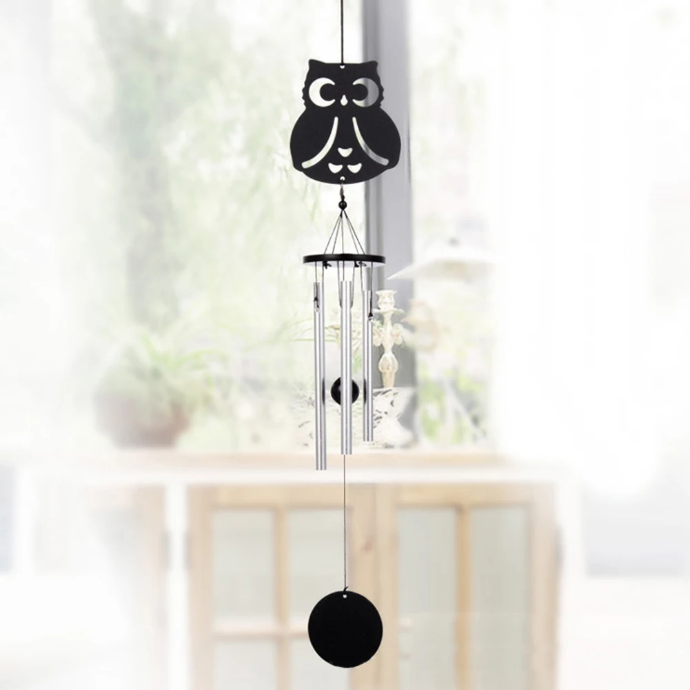 New Handmade Angel Owl Moon Star 3-Tube Metal Lucky Bell Hanging Wind Chime Feng Shui Home Outdoor Yard Garden Decor Birthday Gi