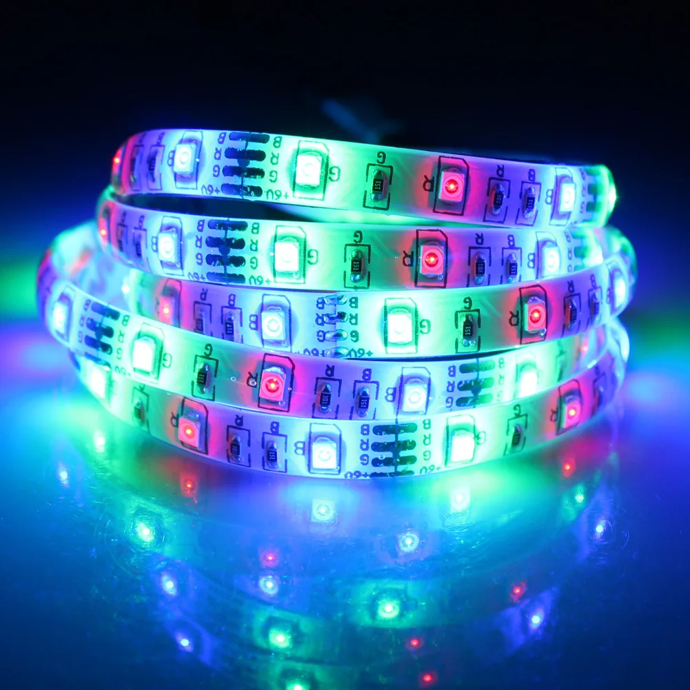 RGB 12 В постоянного тока Вольт Светодиодный светильник лента 2835 RGB Водонепроницаемый 1-5 м 12 В постоянного тока 60 светодиодный/м RGB светодиодный лента лампа диод Гибкая ТВ ПОДСВЕТКА - Испускаемый цвет: RGB