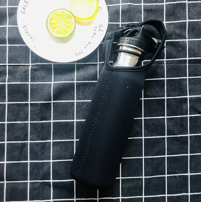 silver with bag Держатель для бутылки из нержавеющей стали 304 12 унций и изолятор для сохранения вашего пива холоднее с веревкой и неопреновой сумкой SBR и штопором - Цвет: silver with bag