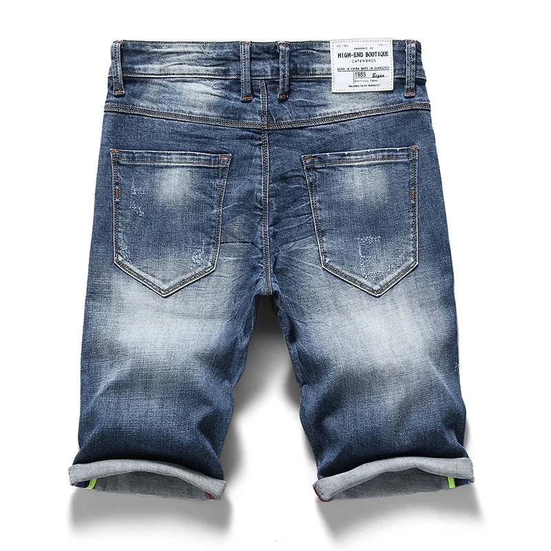 Мужские джинсовые шорты KSTUN тонкие с рюшами новые модные летние повседневные