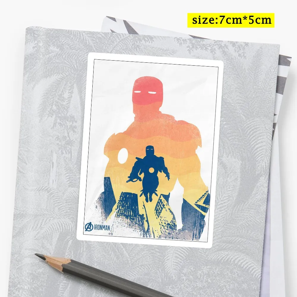 25 шт. наклейки "Мстители" мультфильм Marvel супер наклейки герои для детей игрушки для ноутбука багаж ноутбук водонепроницаемый наклейки подарки