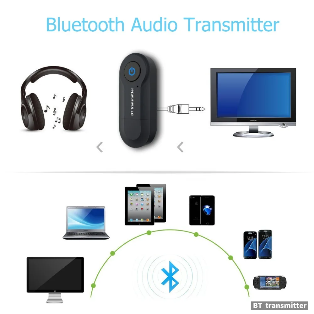 Дом автомобиль USB Bluetooth передатчика ТВ компьютер Mp3 аудио Transmissor 3 5 мм Aux передатчик