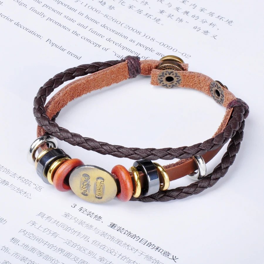 Boho Leather Snap Button Bracelets for Women Beads Stones Braclet &amp Bangles Female Wrap Wrist Watch Wristbands Jewelry | Украшения и