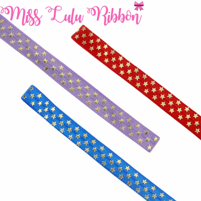Эластичная лента из золотой фольги с принтом звезд 10 ярдов|ribbon diy|elastic ribbonfoe ribbon |