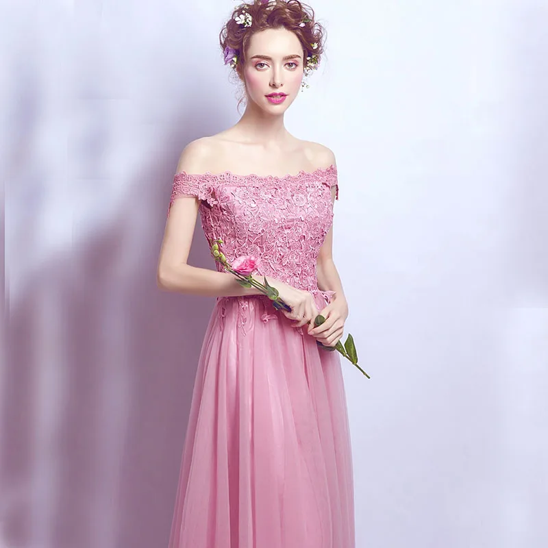 Off The Shoulder A-line Bridesmaid Dresses Lace Appliques Full Length Country Garden Wedding Guest 2019 New Arrival | Свадьбы и