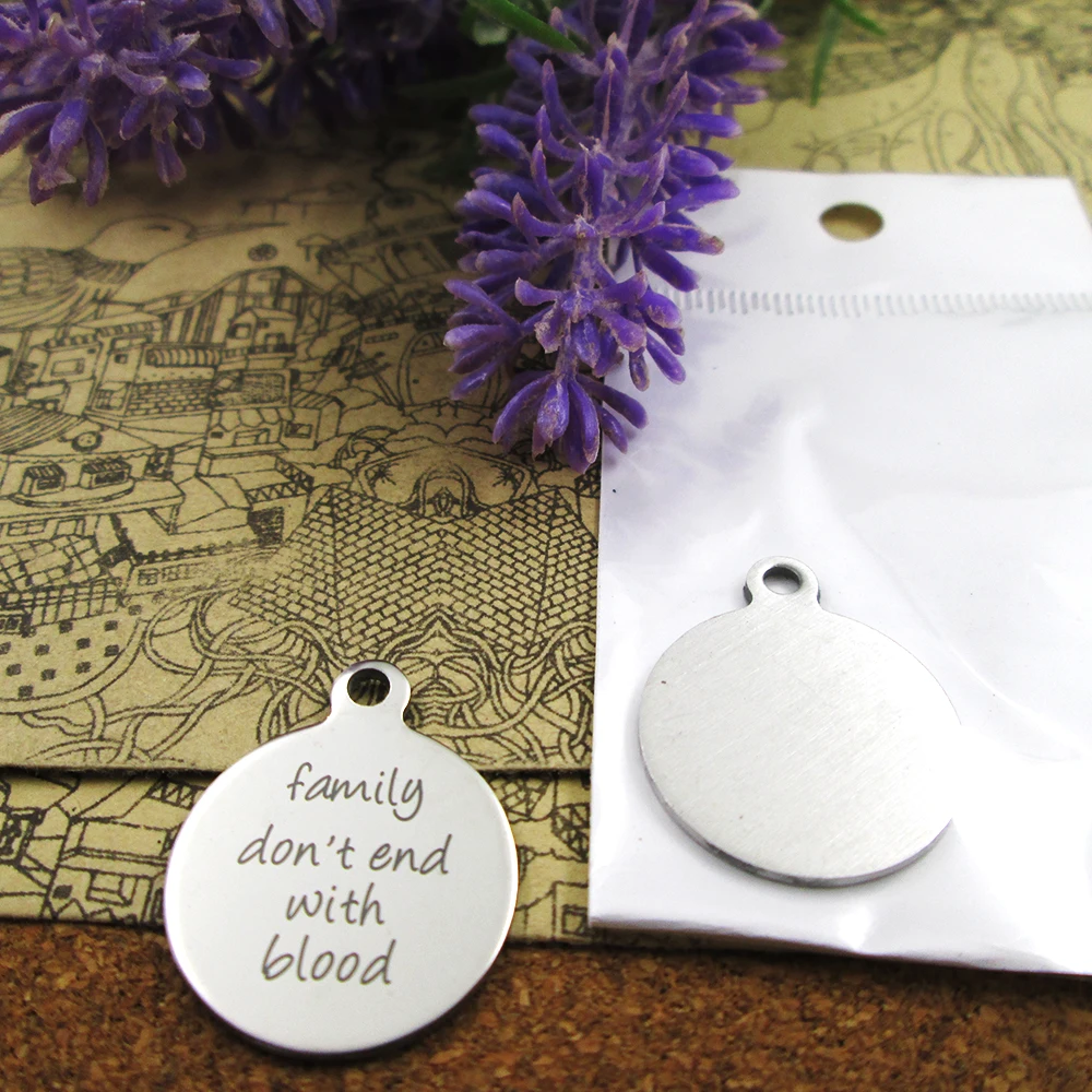10pcs--&quotFamily Don't End With Blood&quotstainless steel charms more style for choosing DIY Charms pendants necklace - купить по