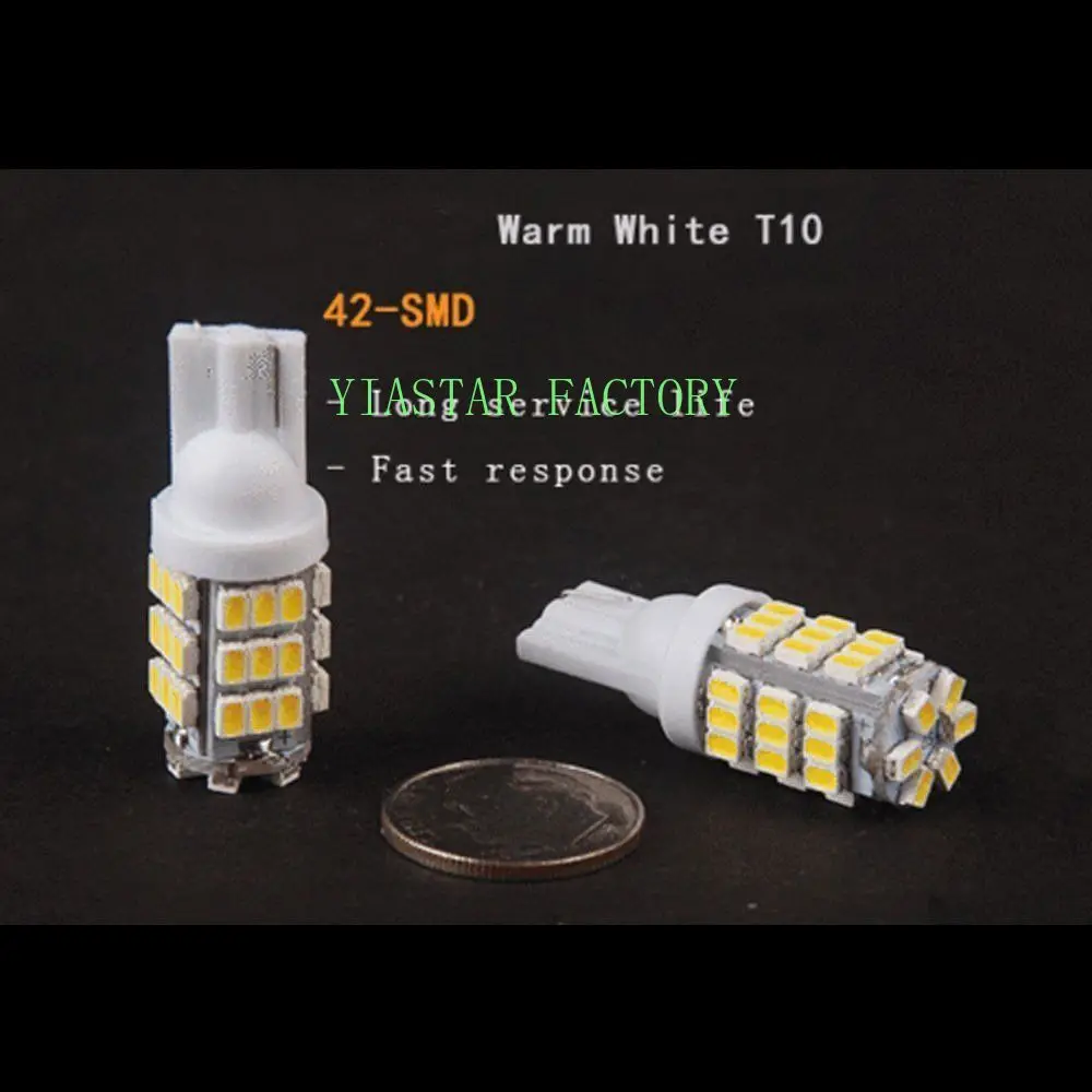 Yiastar 20 шт. T10 1206 42 автомобильный светодиод SMD лампы 42smd DC12V Автомобильные Боковые