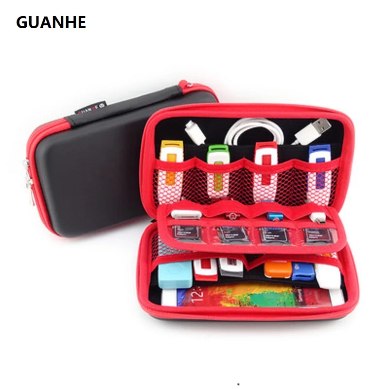 GUANHE 2,5 дюймов органайзер для электронных кабелей сумка USB флэш-накопитель карта памяти HDD Чехол Дорожный Чехол Защита для диска сумки и чехол s