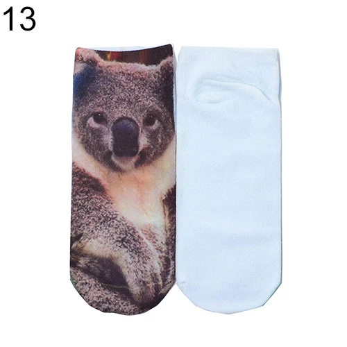 Хит продаж теплые женские носки с объемным принтом животных Короткие короткие
