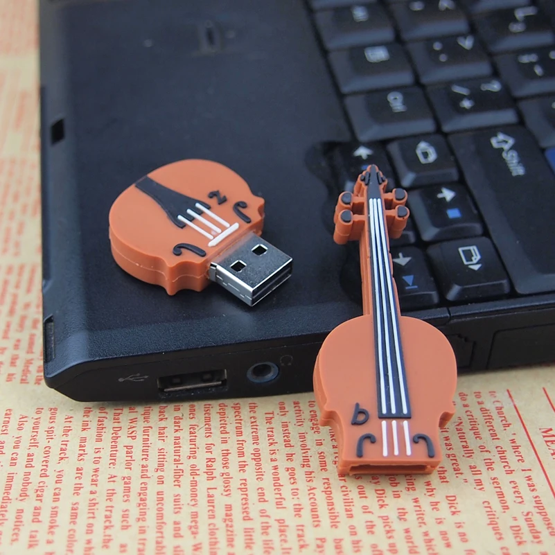Violin usb flash drive music pen 64gb 128gb 16gb 32gb cartoon memory stick creative musical U disk | Компьютеры и офис