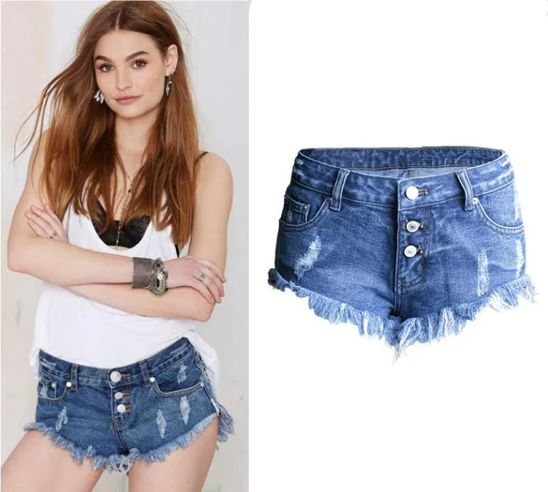 

2022 Womens Low Waist Irregullar Cats Must Fringed Denim Shorts Spring Summer Jeans Short Ripped Tassel Jeans Short Femme J2707