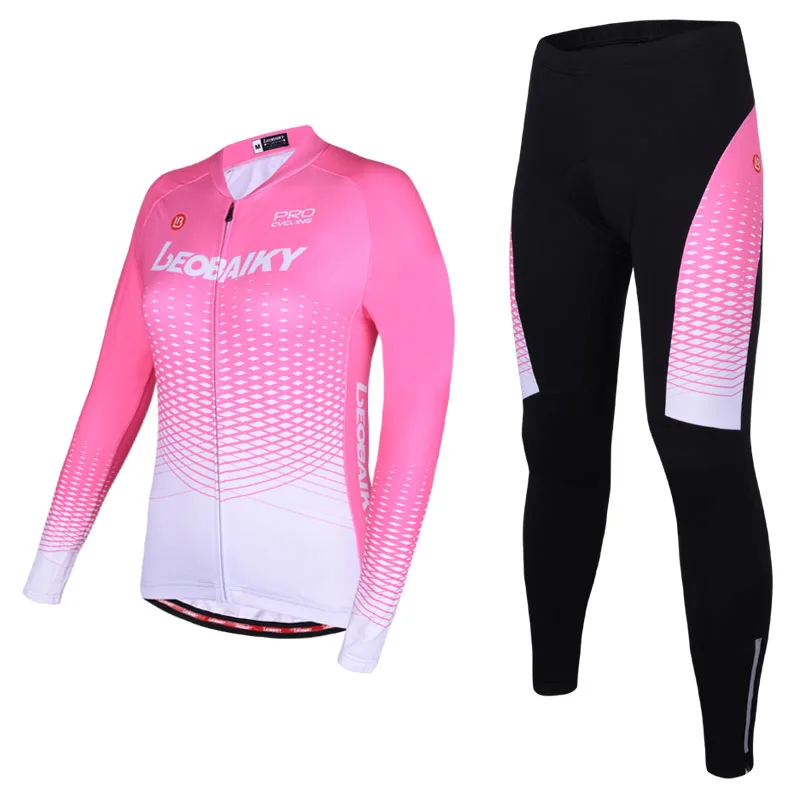 jersey pants LEOBAIKY Pro Team Велоспорт Джерси Набор с длинным рукавом Зимняя Теплая Флисовая велосипедная одежда женская велосипедная одежда Дамская велосипедная одежда - Цвет: jersey pants