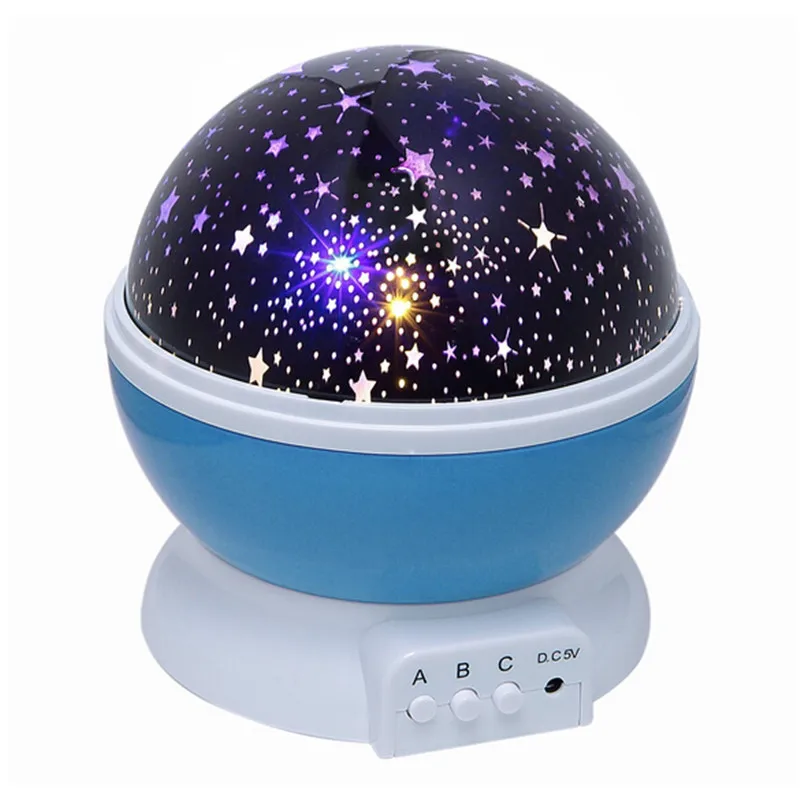 Novelty 360 Rotating Round Night Light Projector Lamp Star Moon Sky Romantic Home Decoration | Лампы и освещение
