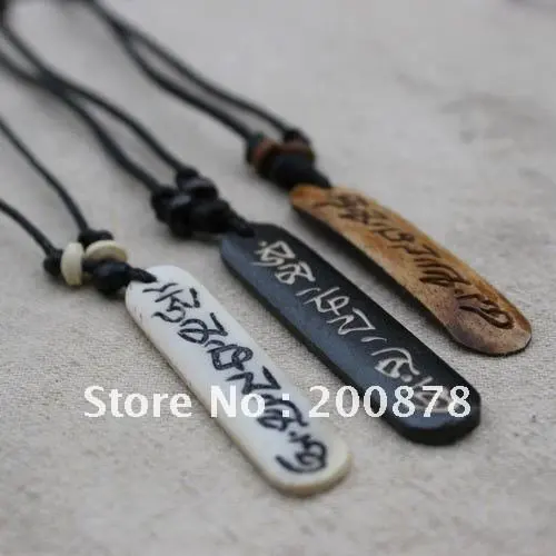 50 шт. кость тибетского яка амулет резной тотемная подвеска ожерелье с