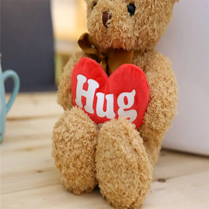 Children Animals Bear Plush Toys 38cm Cute Teddy Christmas with Heart Dolls Letter Romantic Bears Doll | Игрушки и хобби
