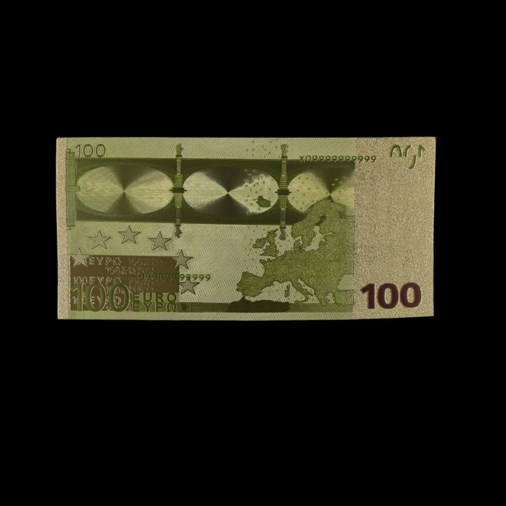 10 шт./лот красочные евро банкноты 100 поддельные деньги золотая фольга для банкнот