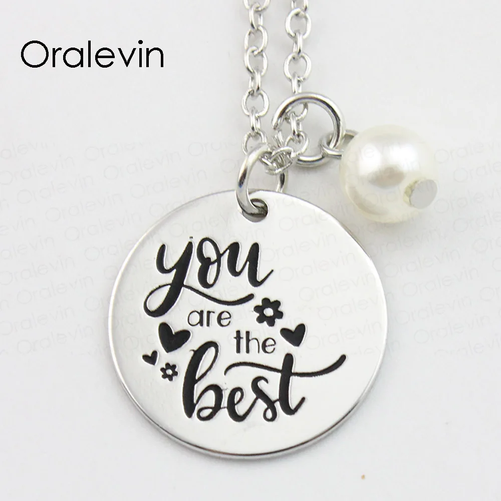 

Ваш лучший вдохновляющий ручной штамп гравировка аксессуары на заказ кулон ожерелье подарок модные ювелирные изделия, 10 шт./лот, # LN867