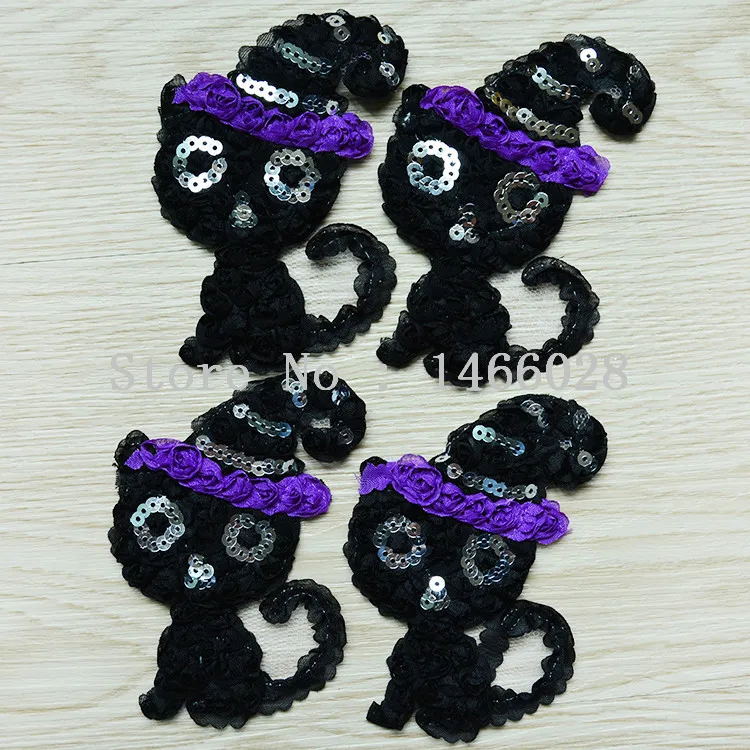 

60 pcs/lot , 3.5 '' shabby chiffon flowers for halloween holiday