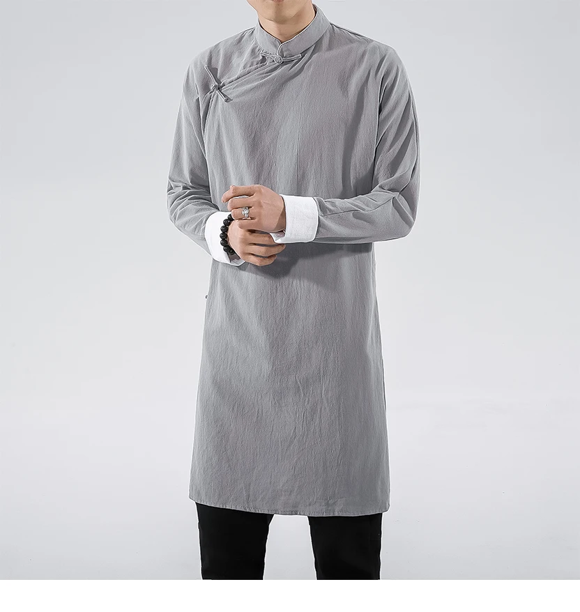 Sinicism Store мужское черное пальто стритвейм Мужская льняная куртка длинное пальто мужской китайский стиль харудзюку ветровка
