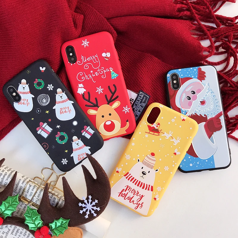 Для iphone X XS XR MAX Чехлы Санта Клауса XSY &amp G матовый Рождественский чехол для