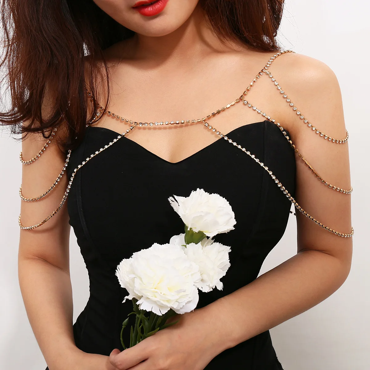 Женская цепочка накидка с кисточками длинное ожерелье кристаллами аксессуары