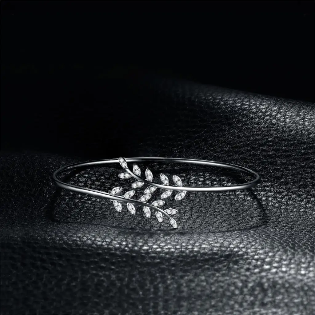 JewelryPalace листьев 1.2ct кубический цирконий Регулируемый Браслет манжета 925