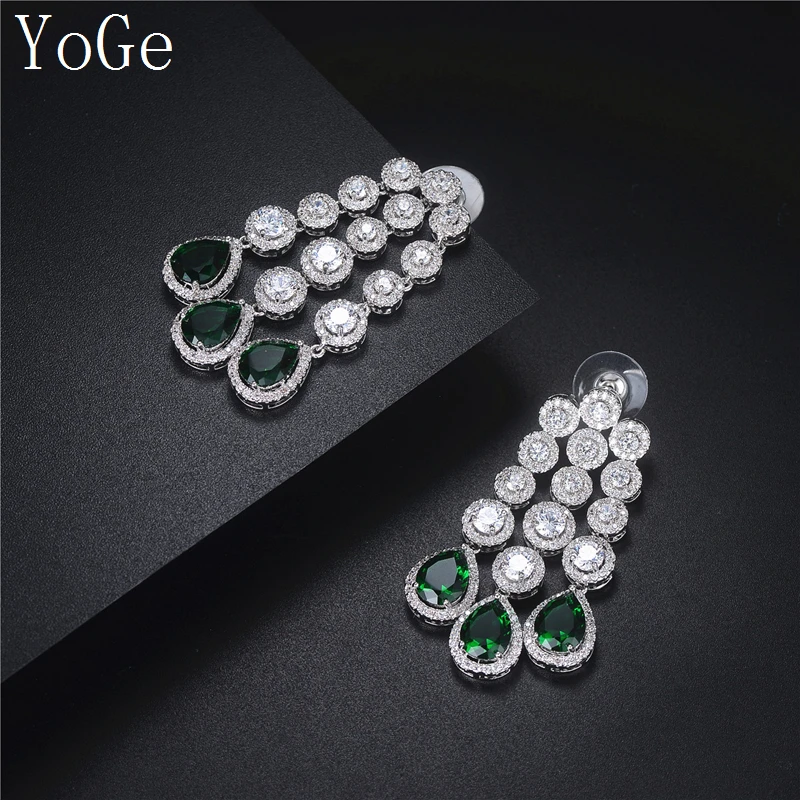 YoGe E6390G модный кубический цирконий круглые и грушевые Камни Уникальные Крупные