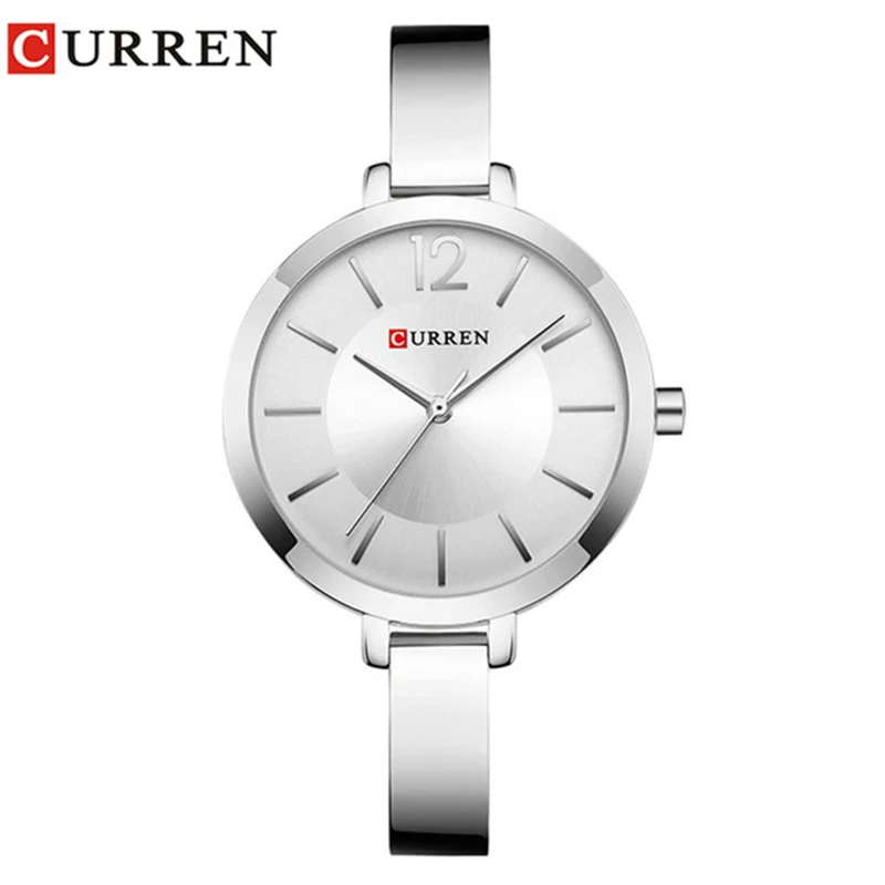 White White CURREN, новинка, креативный дизайн, кварцевые часы для женщин, повседневные, модные, стильные, подарок для девушек, наручные часы, винтажные часы, relogio feminino - Цвет: White White