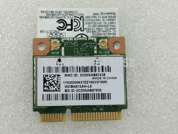 Atheros QCWB335 Half Mini PCI-E 150 / Wi-Fi  Bluetooth 4, 0    Lenovo G400 G500 G405 G505 G410 G510