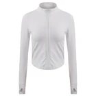 Рубашка для йоги, топ для тренировок, тренажерного зала, спортивные пальто, тренировочная быстросохнущая куртка для бега, Женская куртка с длинным рукавом и молнией для фитнеса