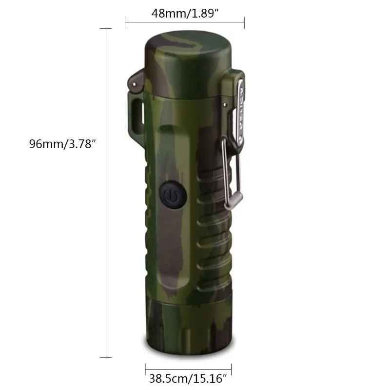 Usb светодиодный фонарик плазменная зажигалка, камуфляжные зажигалки, водонепроницаемый фонарь, двойная дуговая Зажигалка для мужчин, для кемпинга, для курения