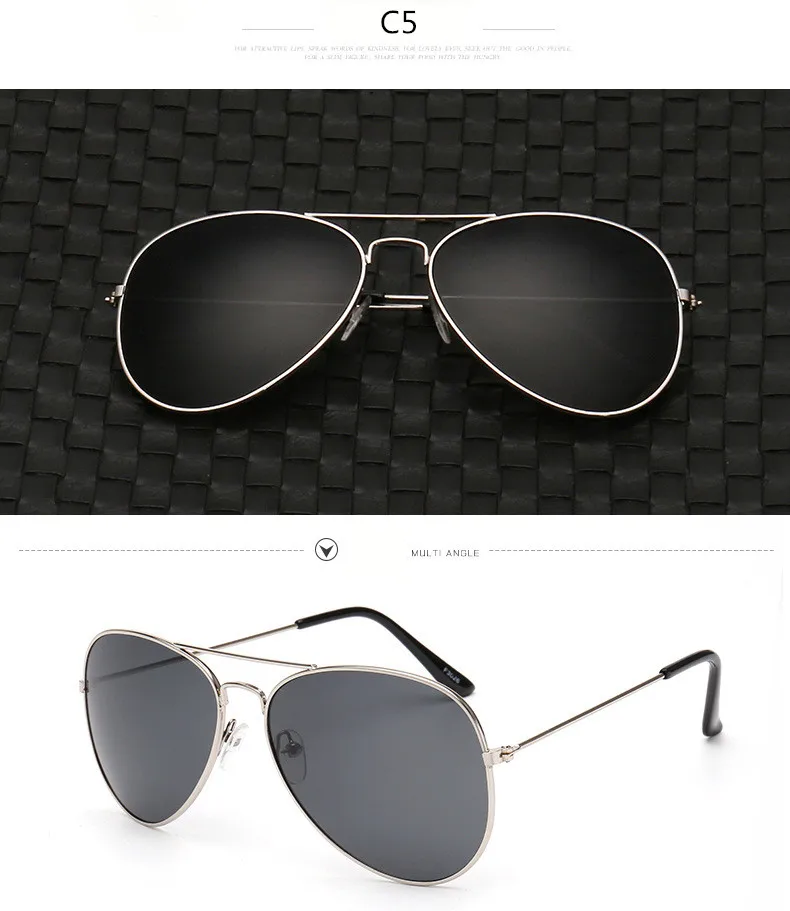 silver gray Солнцезащитные очки Мужские Винтажные Солнцезащитные очки Ms. Frame Glare Pilot Aviation солнцезащитные очки 19 цветов очки для вождения Лидер продаж - Цвет линз: silver gray