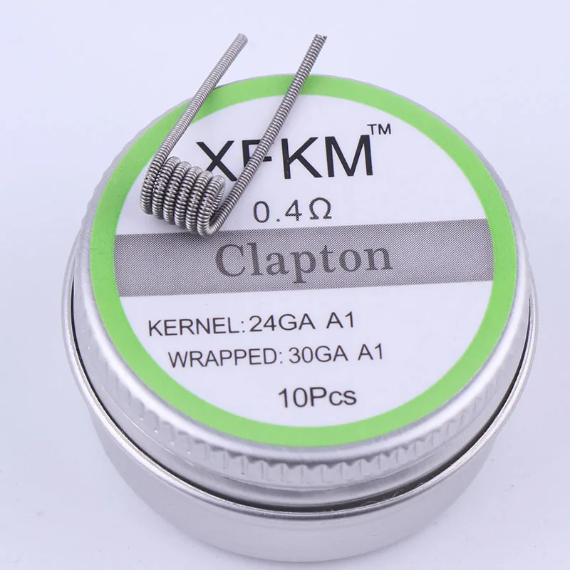 Clapton 0.4 XFKM плоский витой провод плавленый clapton Hive предварительно изготовленные обмоточные провода чужеродный микс витой Quad Tiger катушки нагревательное сопротивление rda катушка - Цвет: Clapton 0.4