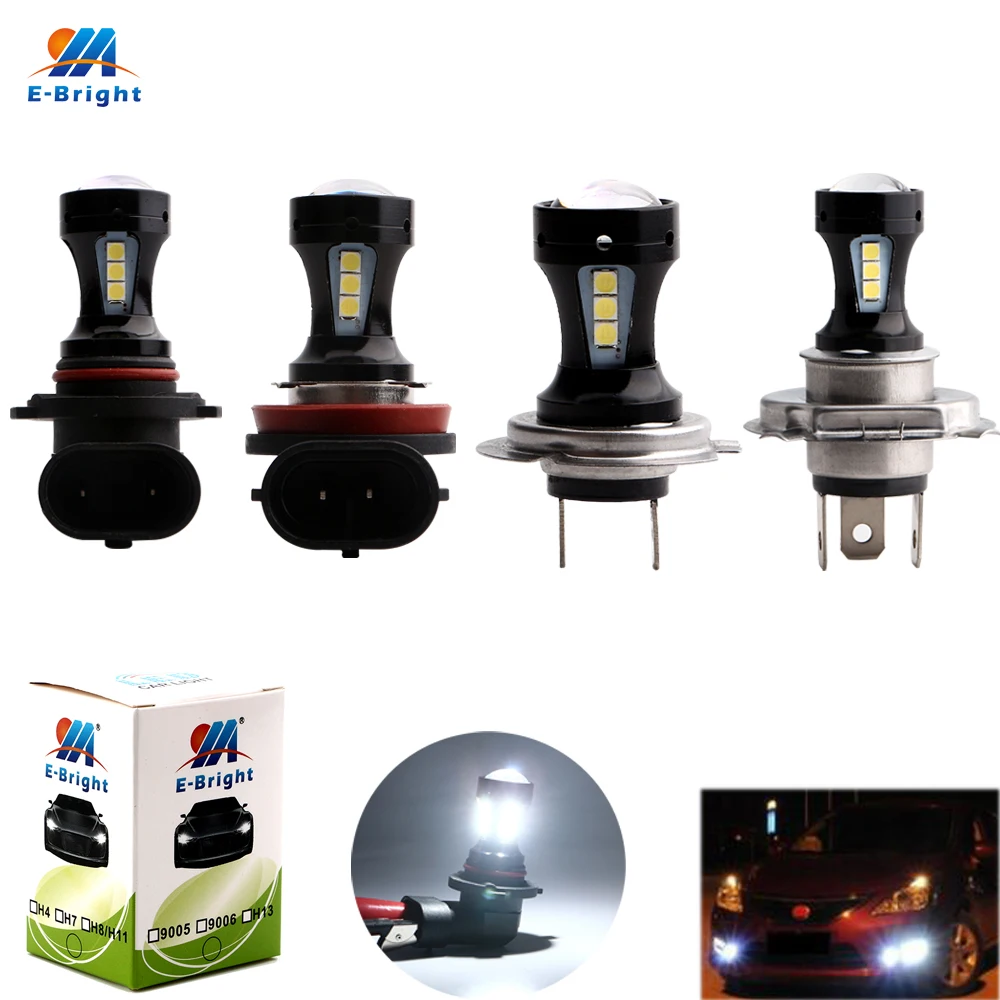 Автомобильные противотуманные фары YM E-Bright 1 шт. 9-30 в H4 H7 H11 9005 9006 3030 18 светодиодный s