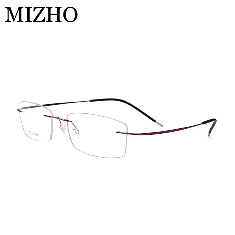 

MIZHO Brand Super Light Optical Glasses Frame Women Business Boutique Rectangle Eye glasses Frame B Titanium Strong Durable