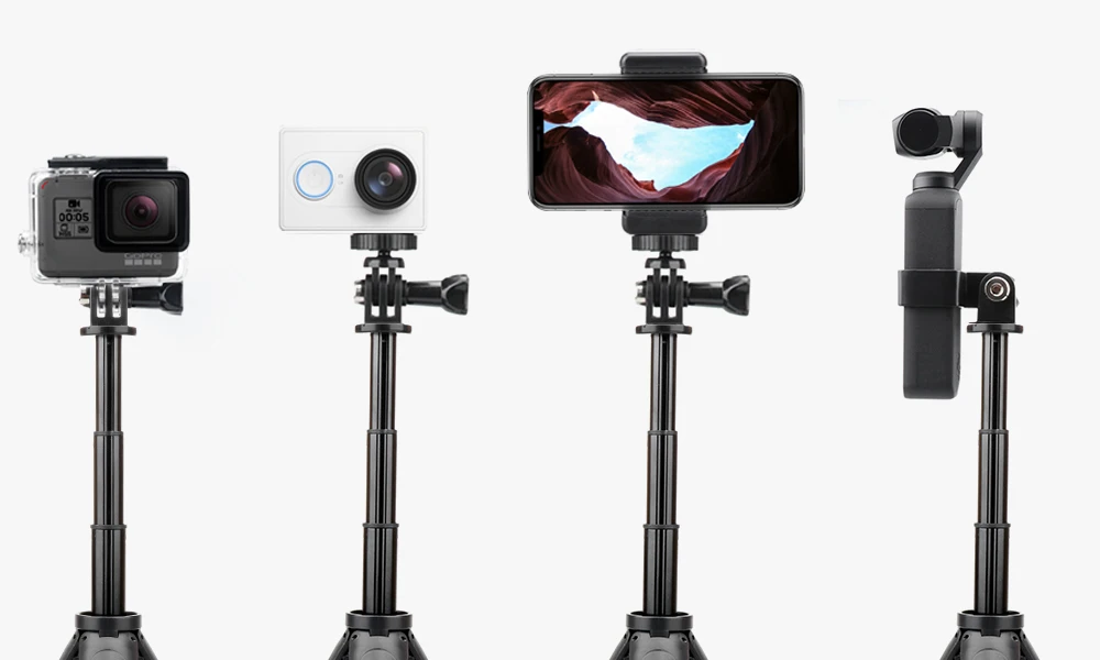 Vamson для DJI OSMO экшн выдвижная ручка Штатив карманный Полюс Мини селфи палка для Gopro Hero 7 6 5 черный для Xiaomi yi VP421