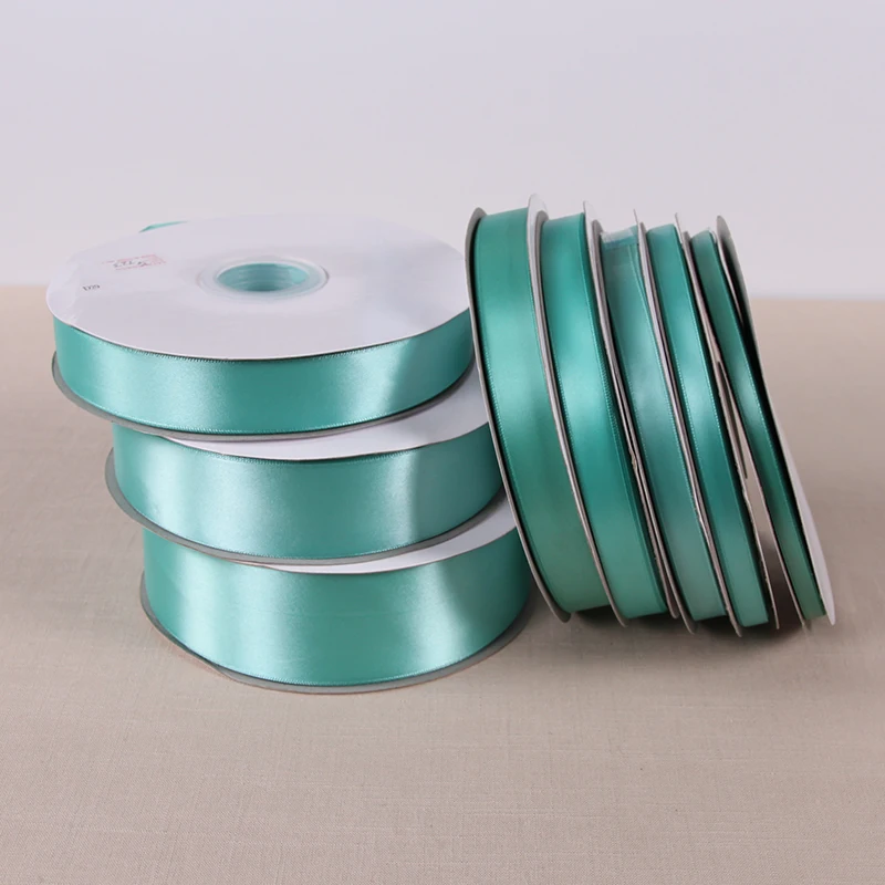 25 ярдов бледно голубой шелковой атласной ленты Свадебная вечеринка украшения