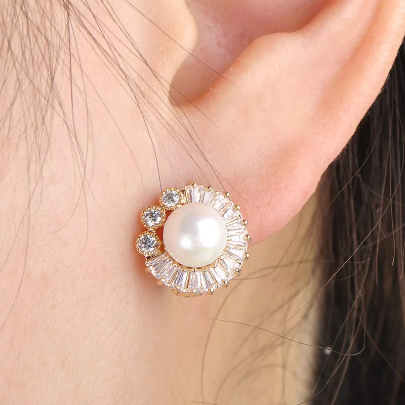 Романтический Симпатичные Коты Серьги Для Женщин Кубический Циркон Жемчуг