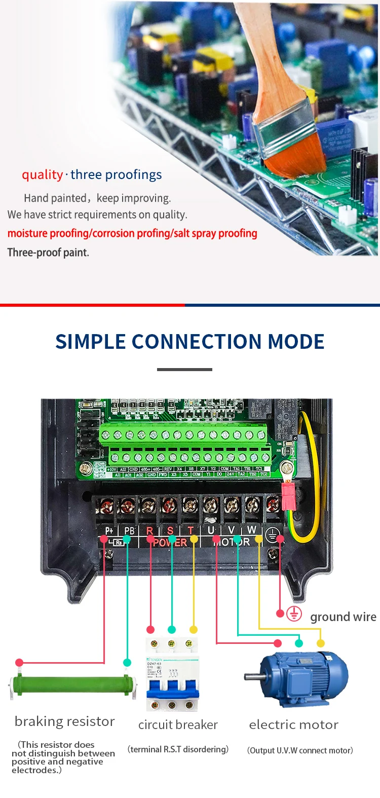 Sako 7.5KW VFD вход 220V 1ph на выход 380V 3ph высокая производительность AC в AC инвертор переменной частоты