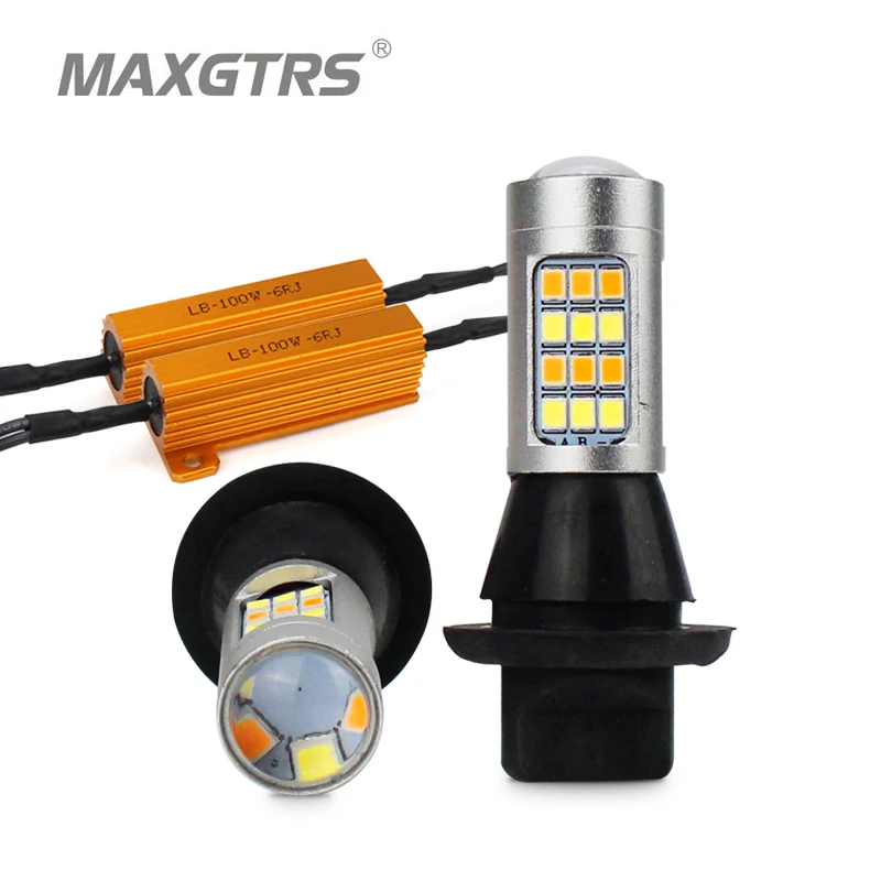 2x S25 1156 BAU15S 7440 W21W BA15S двойной Цвет 42SMD 2835 Автомобильный светодиодный лампы для