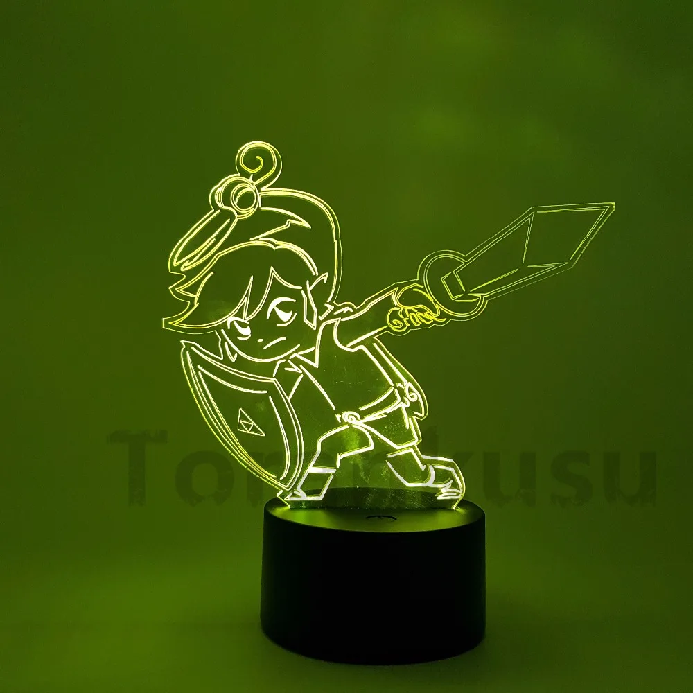Zelda светодиодный 3D ночник изменение цвета ссылка фигурка Аниме игра дыхание диких визуальная Иллюзия светодиодный