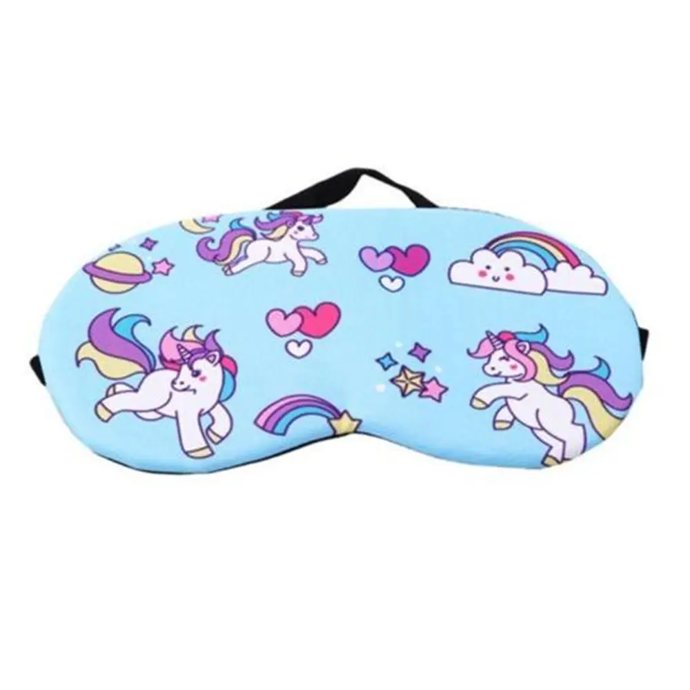 light blue Lovely Sleep Unicorn Mask Soft Eye Shade Travel Sleeping Natural Cover for Girl Kid Teen Blindfold New Fashion - Цвет: light blue