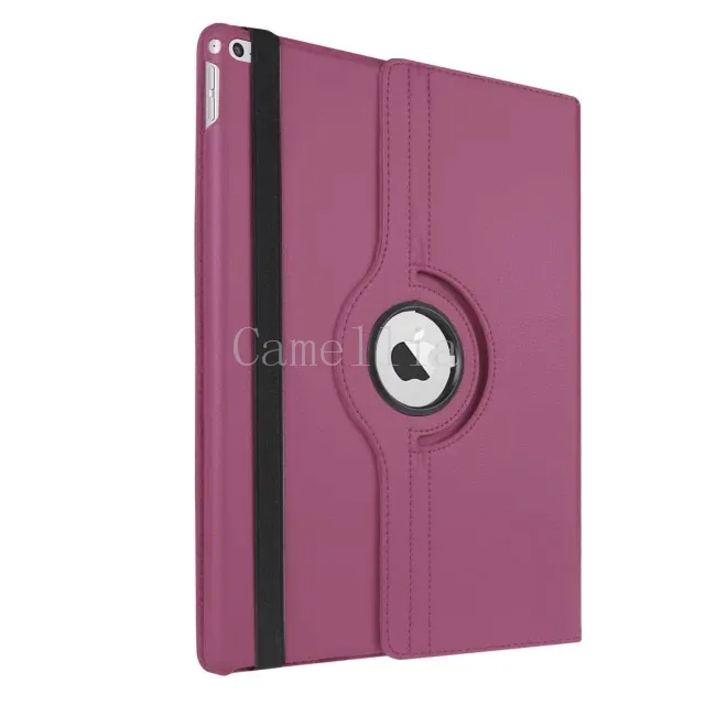 CucKooDo для Apple iPad Pro 12, искусственная кожа 360 вращающийся стенд смарт-чехол для Apple 12 дюймов iPad Pro модель - Цвет: Purple