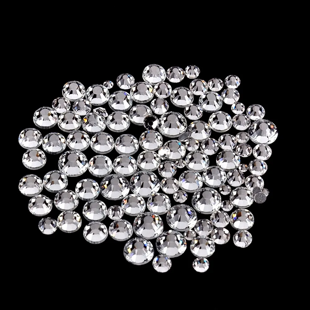 Biutee 1440 шт. хрустальные стразы для ногтей Crystal AB SS3-SS30 стразы для маникюра цвета+АВ стразы стекло для ногтей