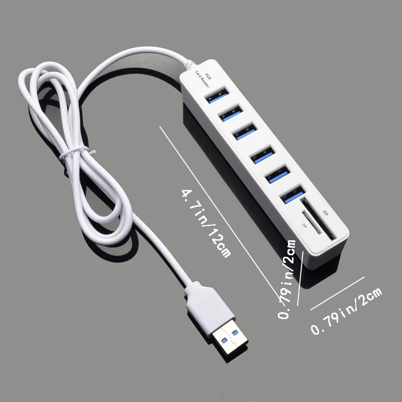 2 в 1 USB концентратор 0 мульти Передача 6 портов сплиттер для TF SD карты Высокая