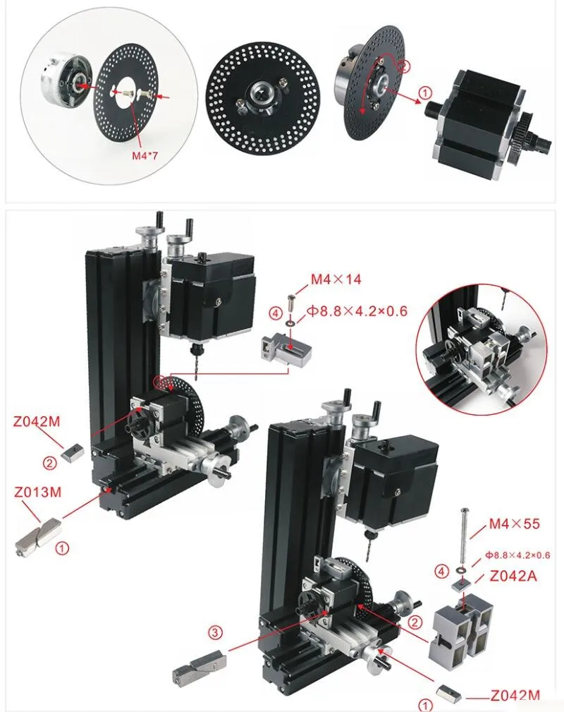 Thefirsttool TZ10002MS большая мощность мини мета шестивальный сверлильный и фрезерный станок 12000r/мин 60 Вт мотор для детей DIY Лучший подарок