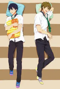 Японское аниме бесплатно! Наволочка для мужской подушки Haruka Nanase  Макото Тачибана, дакимакура BL, для обнимания, 512047